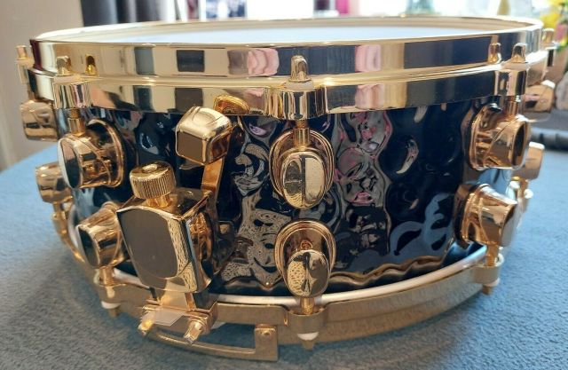 14"x"5.5" Hammered Brass Gold Hardware. Photo - Ray Elliott