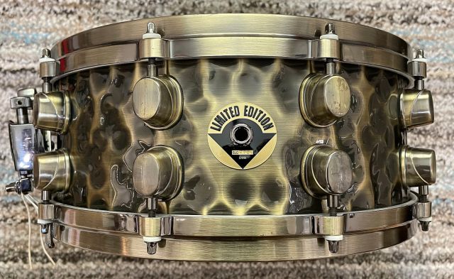 14"x5.5" Ltd. Ed. Bronzed Hammered Brass. Photo - Drum Dojo