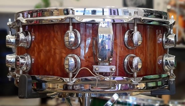 14"x5.5" Ash Burl Coffee Burst Maple. Photo - The Drum Exchange.