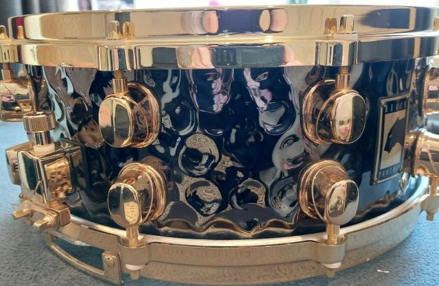 14"x"5.5" Hammered Brass Gold Hardware. Photo - Ray Elliott