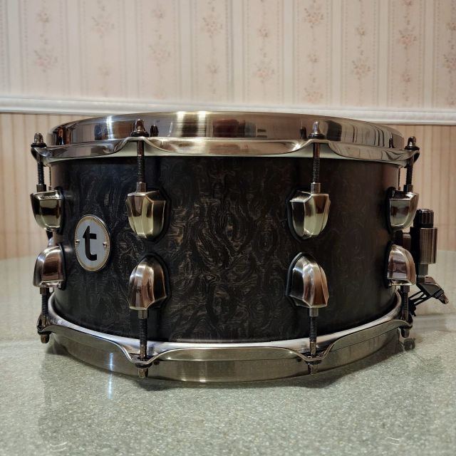 14 x6.5 Thomann Maple Burl Black Limited Edition. Photo - Kevin Anderson
